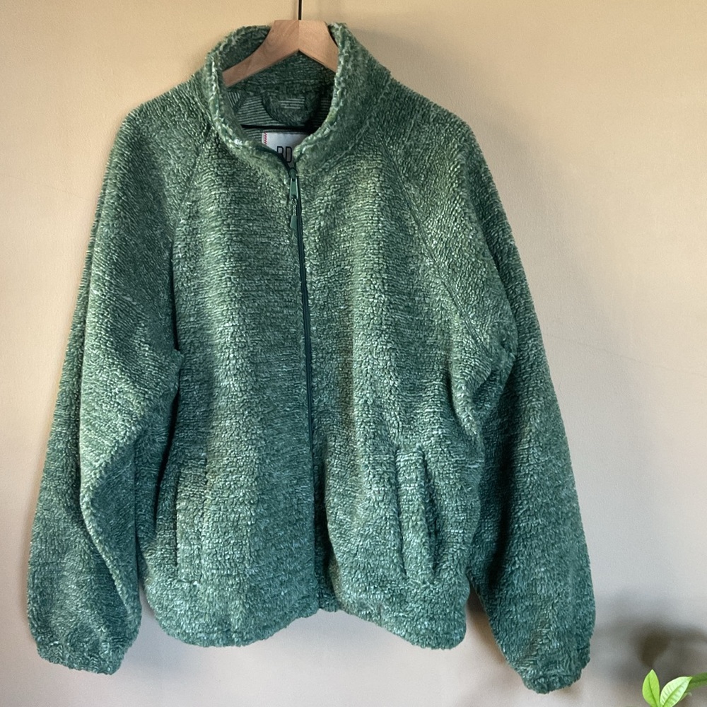 BDG Urban Outfitters Full Zip Sherpa Jacket Green Size Large NWT